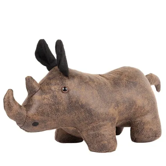 Rhino Doorstop - Brown, Polyester