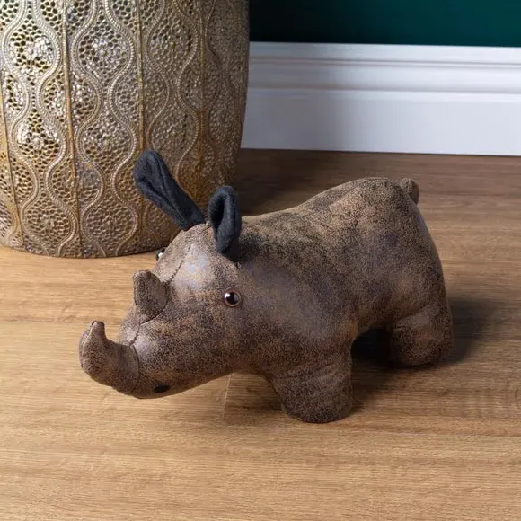 Rhino Doorstop - Brown, Polyester image