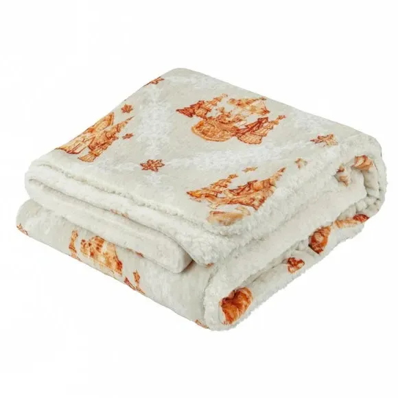 Sherpa Throw Blanket - Orange, Soft Fabric