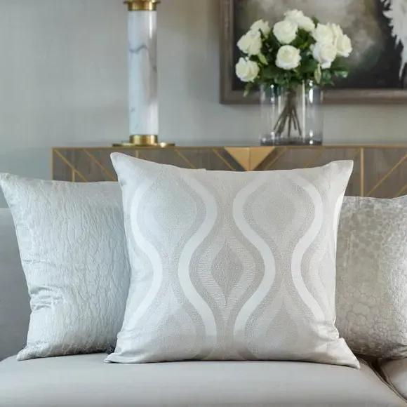 Square Cushion Cover - Alabaster, Polyester