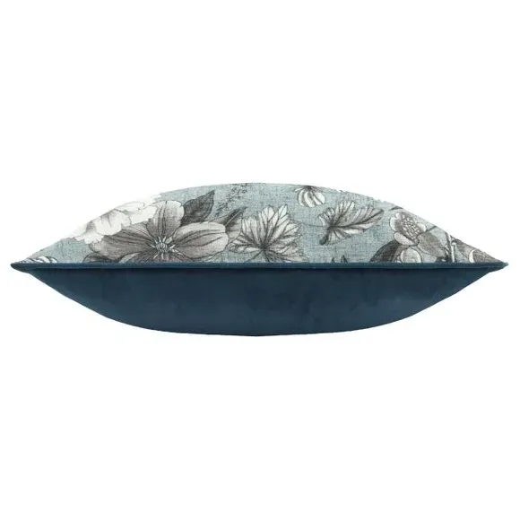 Square Cushion Cover Floral - Petrol, Polyester