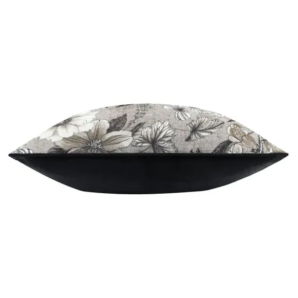 Square Cushion Cover Floral - Sepia, Polyester
