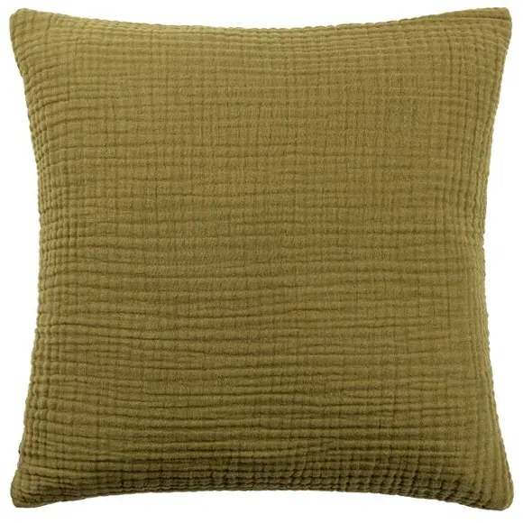 Square Cushion Cover Textured - Khaki, Cotton