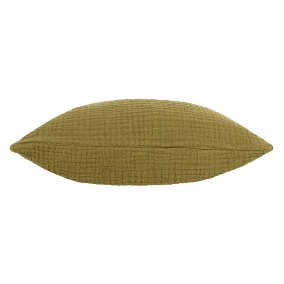 Square Cushion Cover Textured - Khaki, Cotton