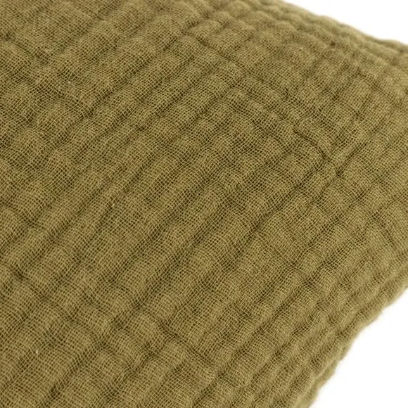 Square Cushion Cover Textured - Khaki, Cotton