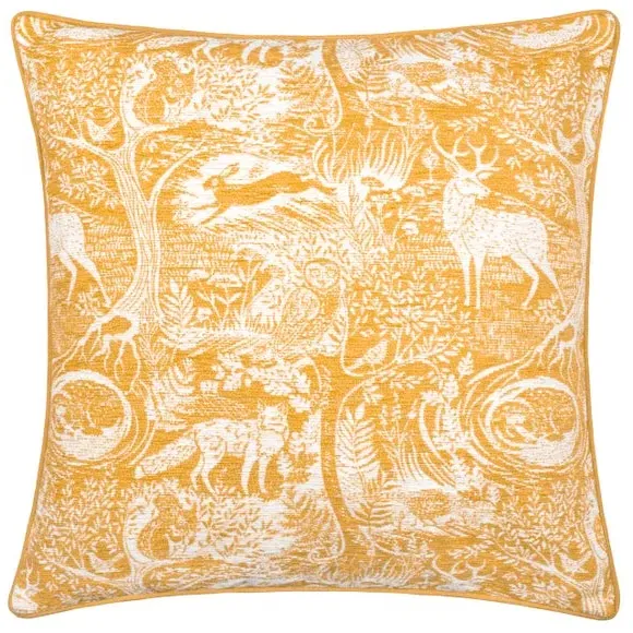 Square Cushion Cover Winter Woods - Ochre, Polyester
