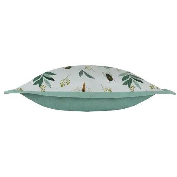 Square Cushion Cover with Botanical Print - Sage