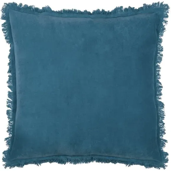 Square Cushion Cover with Fringe - Ink, Cotton