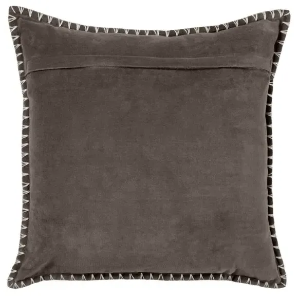 Square Cushion Cover with Stitch Detail - Grey