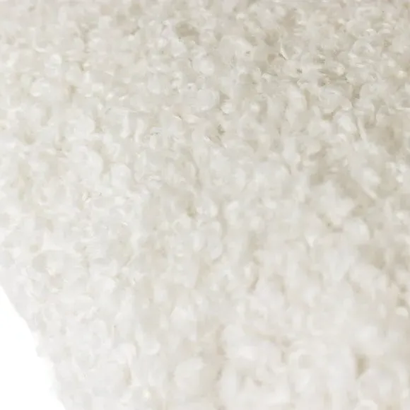 Square Cushion Cover with Zip - Ecru, Boucle