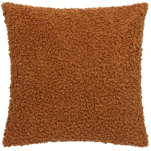 Square Cushion Cover with Zip - Ginger, Boucle
