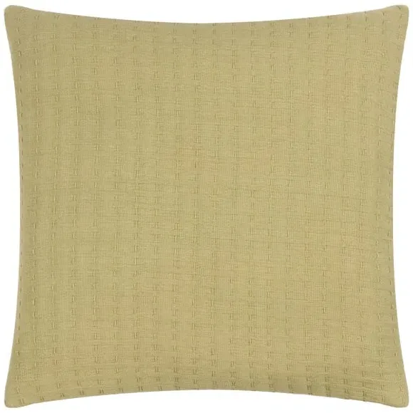 Square Cushion Cover with Zip - Green, Cotton