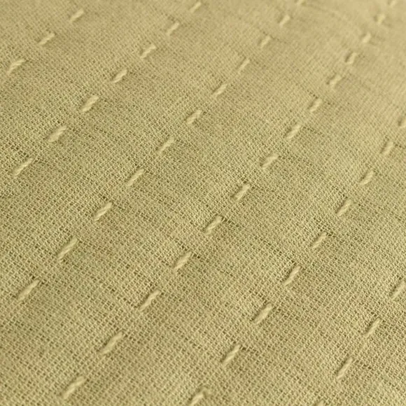 Square Cushion Cover with Zip - Green, Cotton