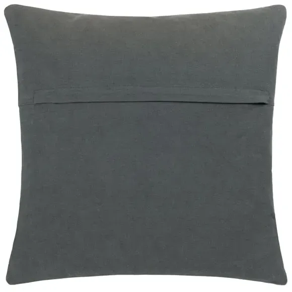 Square Cushion Cover with Zip - Grey, Cotton