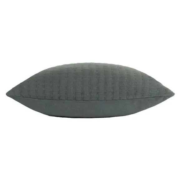 Square Cushion Cover with Zip - Grey, Cotton