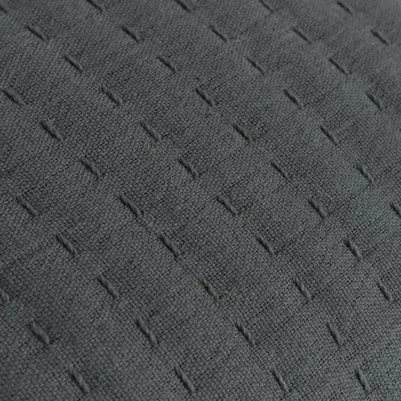 Square Cushion Cover with Zip - Grey, Cotton