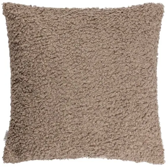 Square Cushion Cover with Zip - Taupe, Boucle