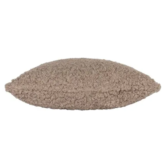 Square Cushion Cover with Zip - Taupe, Boucle