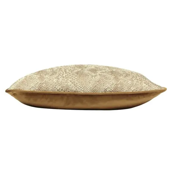 Square Cushion Snake Print - Rust, Velvet