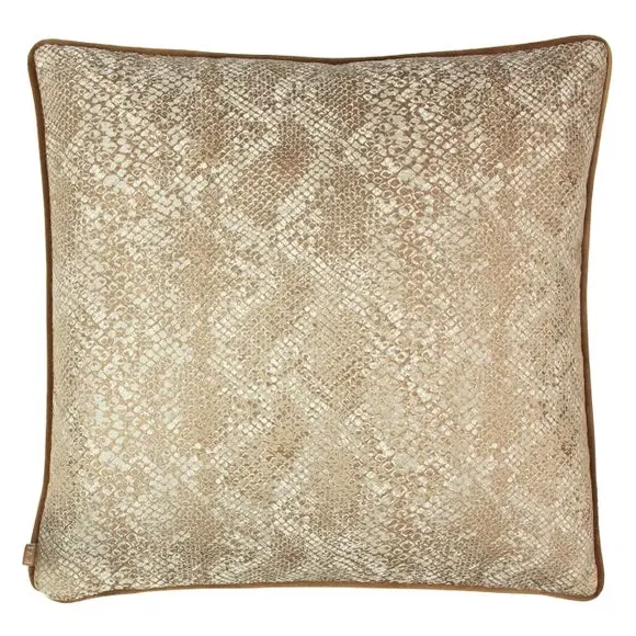 Square Cushion Snake Print - Rust, Velvet