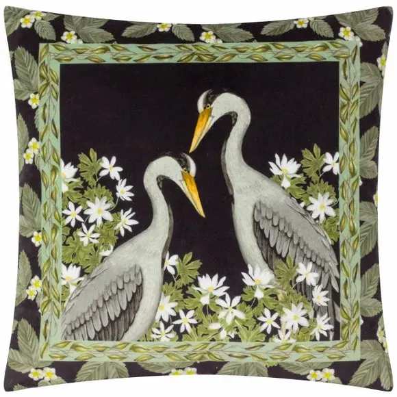 Square Cushion with Animal Design - Sage, Velvet