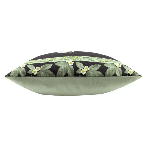 Square Cushion with Animal Design - Sage, Velvet