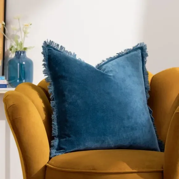 Square Cushion with Frill Edge - Ink, Cotton image