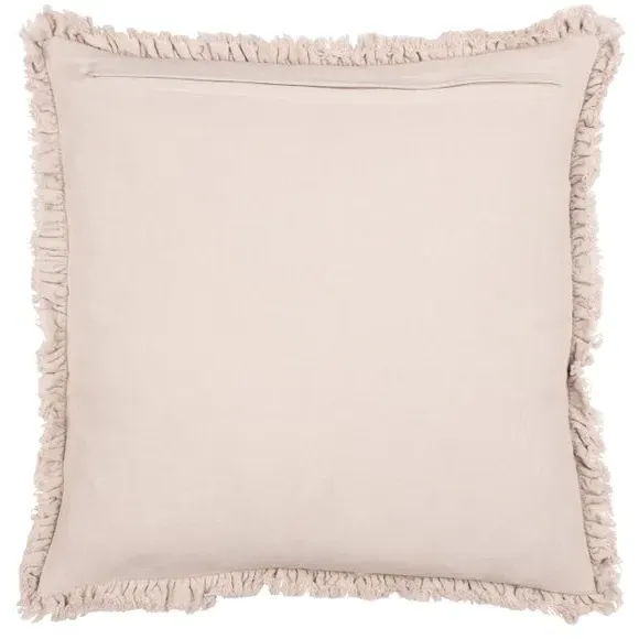 Square Cushion with Fringe - Natural, Cotton