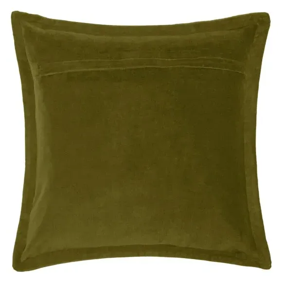 Square Cushion with Leopard Design - Olive, Velvet