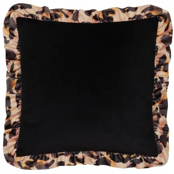 Square Cushion with Ruffle Trim - Multicolor