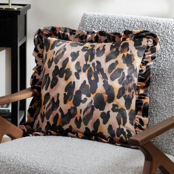 Square Cushion with Ruffle Trim - Multicolor image