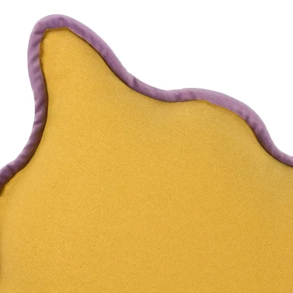 Square Cushion with Scalloped Edge - Yellow