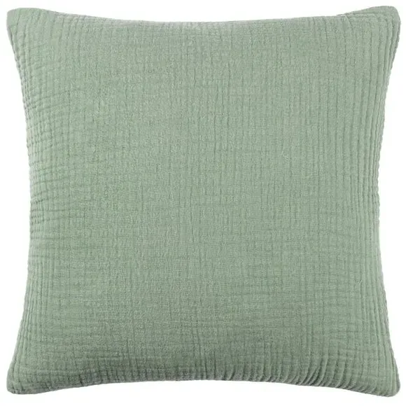 Square Cushion with Textured Design - Eucalyptus, Cotton