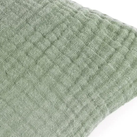 Square Cushion with Textured Design - Eucalyptus, Cotton