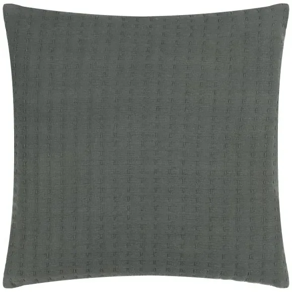 Square Cushion with Textured Design - Grey, Cotton