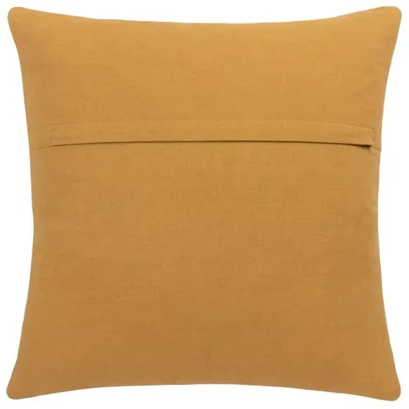 Square Cushion with Textured Design - Honey, Cotton