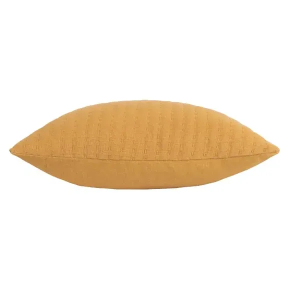 Square Cushion with Textured Design - Honey, Cotton