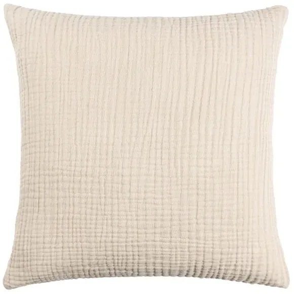 Square Cushion with Textured Design - Natural, Cotton