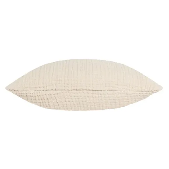 Square Cushion with Textured Design - Natural, Cotton