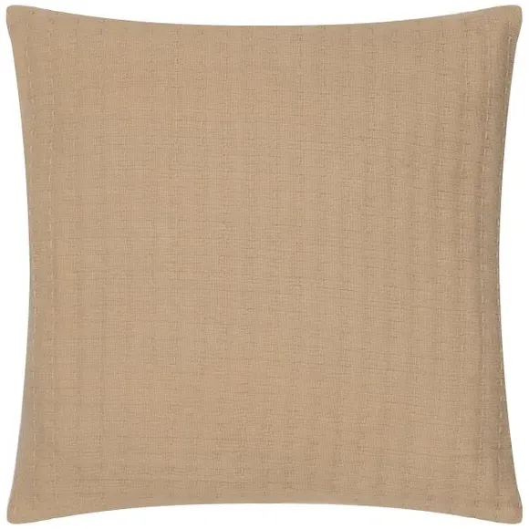 Square Cushion with Textured Design - Taupe, Cotton