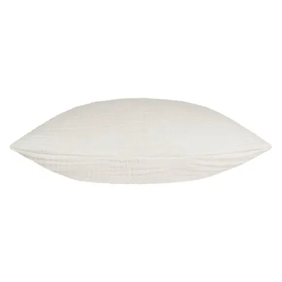Square Cushion with Textured Design - White, Cotton
