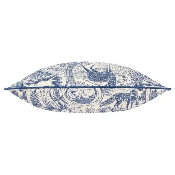 Square Cushion with Woodland Pattern - Midnight