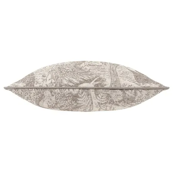 Square Cushion with Woodland Pattern - Taupe