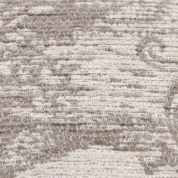 Square Cushion with Woodland Pattern - Taupe