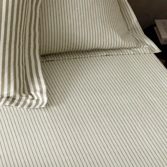 Striped Fitted Sheet - Mole, Cotton