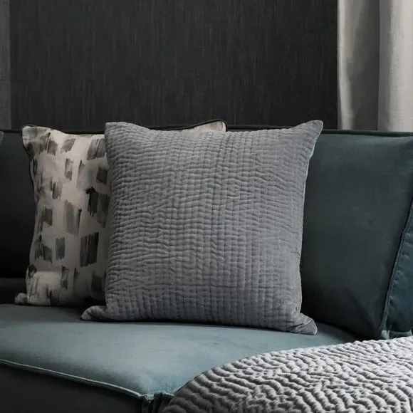 Textured Cushion Cover - Steel, Cotton