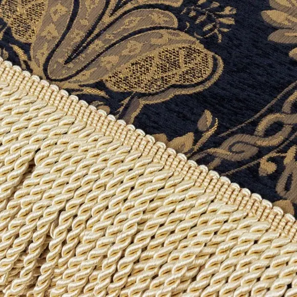 Throw Blanket with Fringe - Black, Polyester