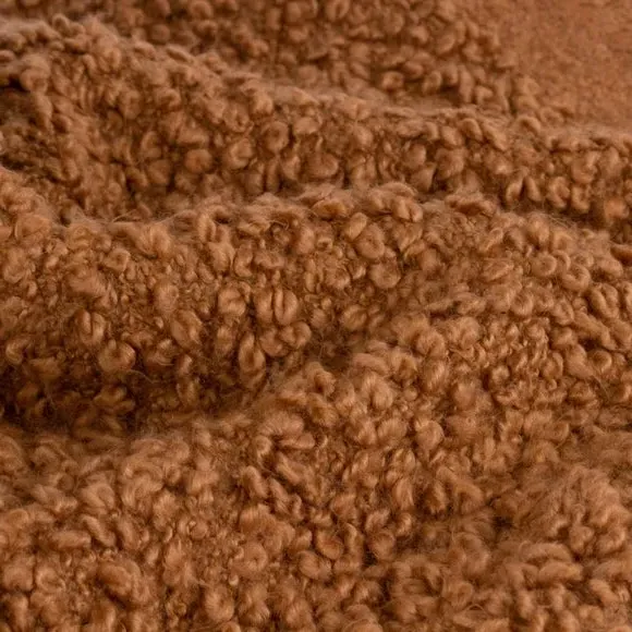 Throw Blanket with Fringe - Ginger, Boucle