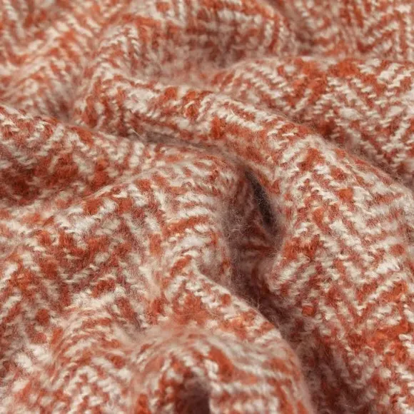 Throw Blanket with Tassels - Rust, Acrylic