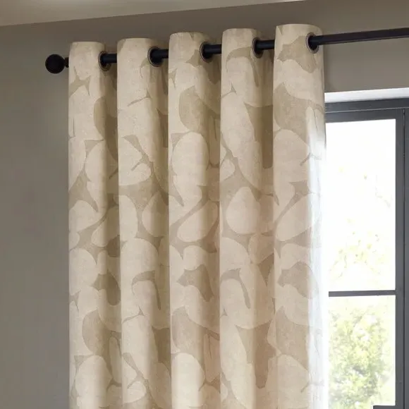 Unlined Eyelet Curtains - Natural, Polycotton image